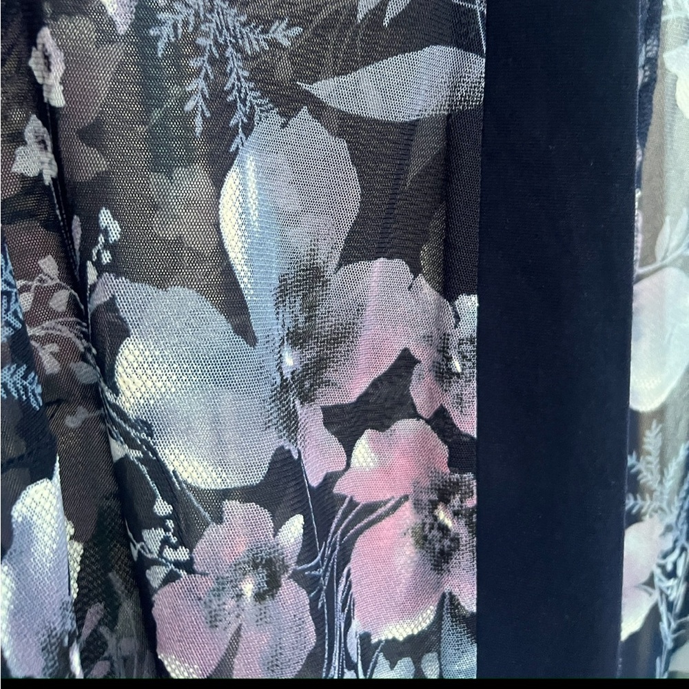 🆕 R&M Richards 22W Navy Pink Floral Mesh Jacket Kimono Cardigan Duster Plus Size - Picture 9 of 16